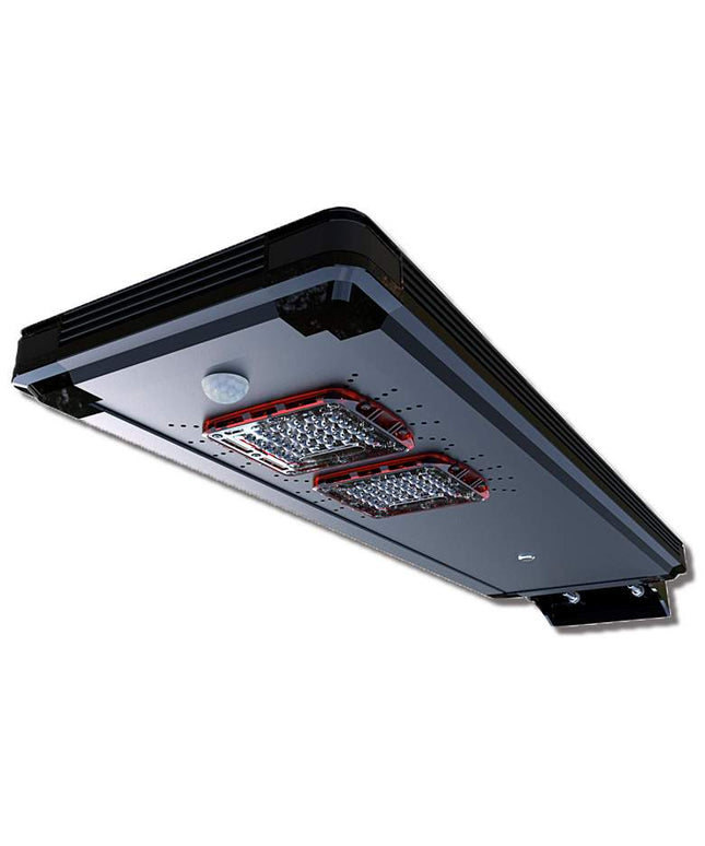 Fleck 36"W Black Solar Dusk-to-Dawn LED Area Parking Light