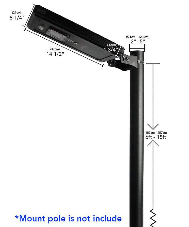 Fleck 36"W Black Solar Dusk-to-Dawn LED Area Parking Light