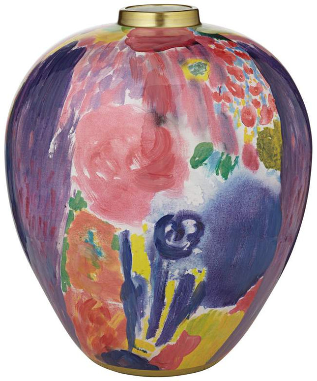 Fleur 13" High Purple and Pink Ceramic Decorative Vase