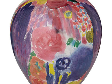 Fleur 13" High Purple and Pink Ceramic Decorative Vase