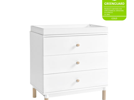 M12923WNX,Babyletto,Gelato 3-Drawer Changer Dresser  Washed Natural Ft w/Removable Changing Tray in White