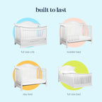 M4501W,DaVinci,Meadow 4-in-1 Convertible Crib in White Finish