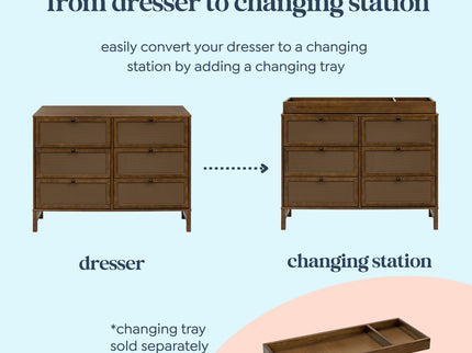 M24926L,DaVinci,Margot 6-Drawer Dresser in Walnut