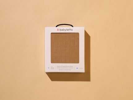 T29534BTS,Babyletto,Burnt Sienna Muslin All-Stages Bassinet Sheet in GOTS Certified Organic Cotton