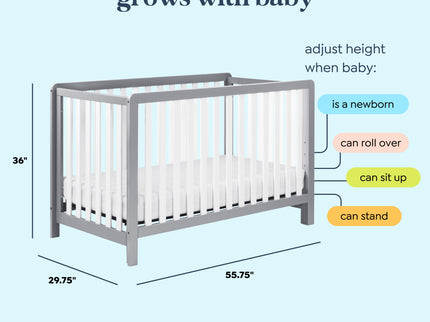 F11901GW,Carter's,Colby 4-in-1 Low-profile Convertible Crib in Grey and White