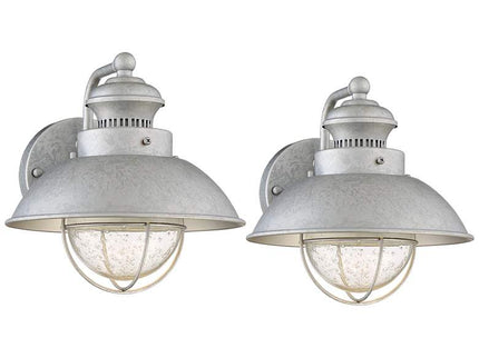 Fordham 8 1/2" High Galvanized LED Wall Sconce Set of 2