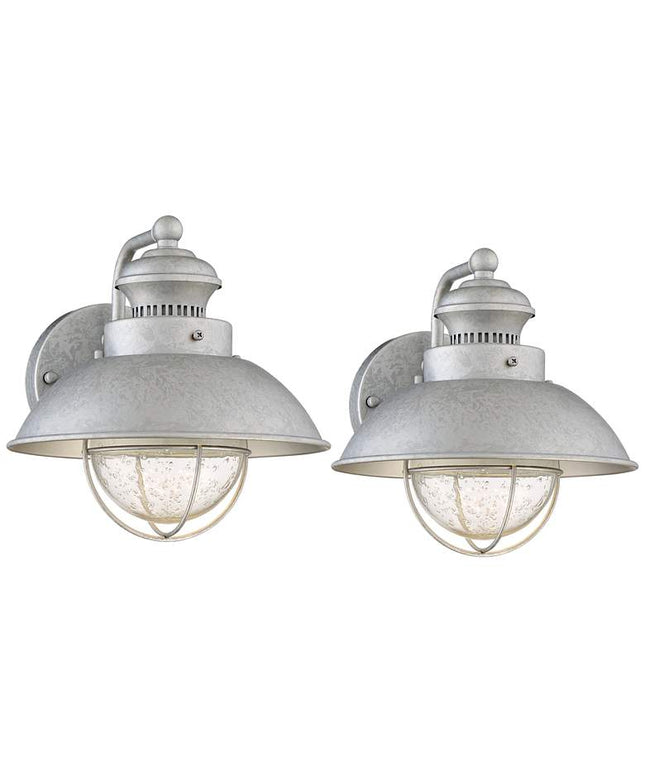 Fordham 8 1/2" High Galvanized LED Wall Sconce Set of 2