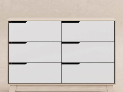M4216NXW,Babyletto,Hudson 6-Drawer Double Dresser  Assembled in Washed Natural and White