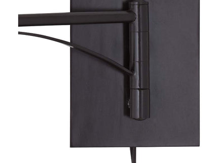 Franklin Iron Works Brinly Burlap Plug-In Swing Arm Wall Lamps Set of 2