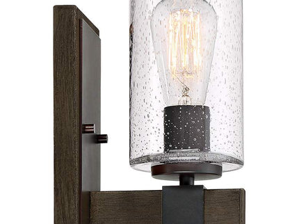 Franklin Iron Works Poetry 9" High Seeded Glass Wall Sconces Set of 2