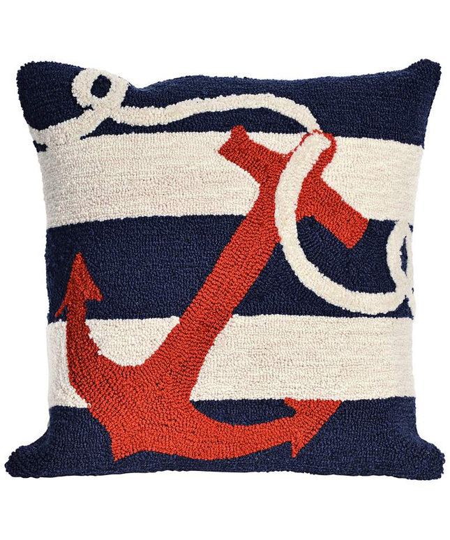 Frontporch Anchor Navy 18" Square Indoor-Outdoor Pillow