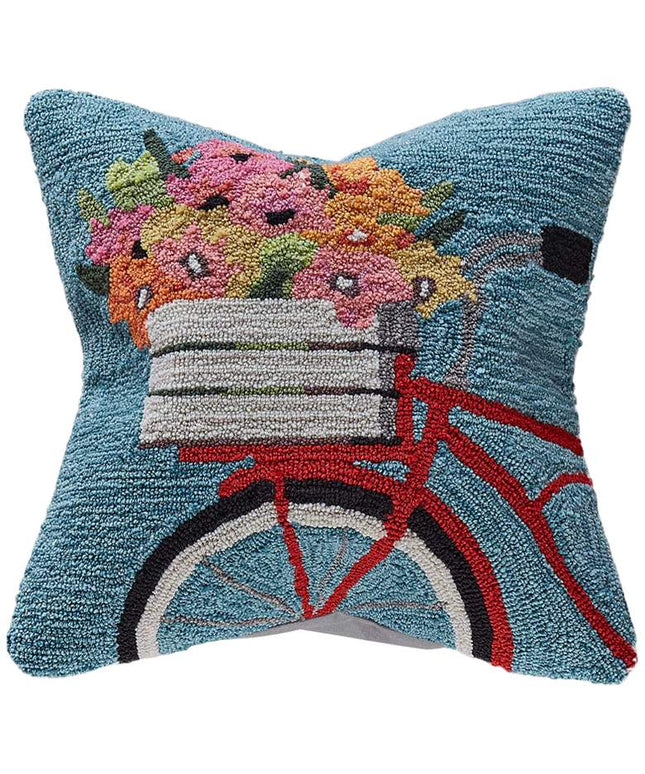 Frontporch Bike Ride 18" Square Indoor-Outdoor Pillow