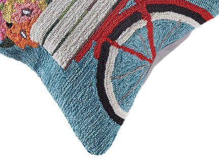 Frontporch Bike Ride 18" Square Indoor-Outdoor Pillow