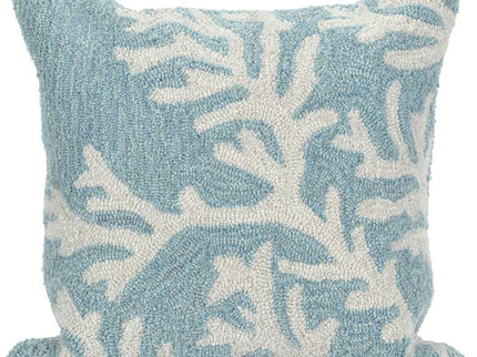 Frontporch Coral Blue 18" Square Indoor-Outdoor Throw Pillow
