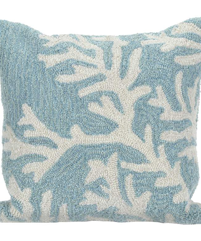 Frontporch Coral Blue 18" Square Indoor-Outdoor Throw Pillow