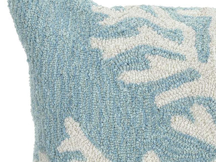 Frontporch Coral Blue 18" Square Indoor-Outdoor Throw Pillow