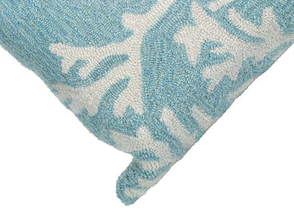 Frontporch Coral Blue 18" Square Indoor-Outdoor Throw Pillow