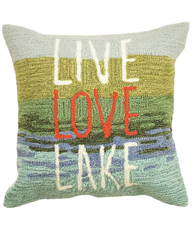 Frontporch Live Love Lake 18" Square Indoor-Outdoor Pillow