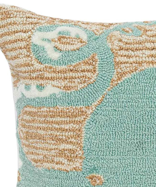 Frontporch Octopus Aqua 18" Square Indoor-Outdoor Pillow