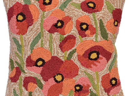 Frontporch Poppies Neutral 18" Square Indoor-Outdoor Pillow