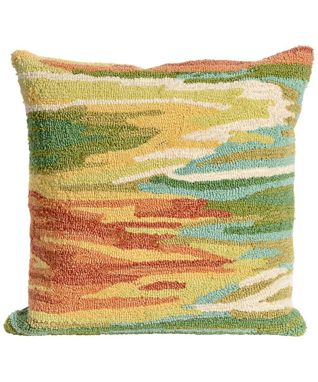 Frontporch Watercolor Green 18" Square Indoor-Outdoor Pillow