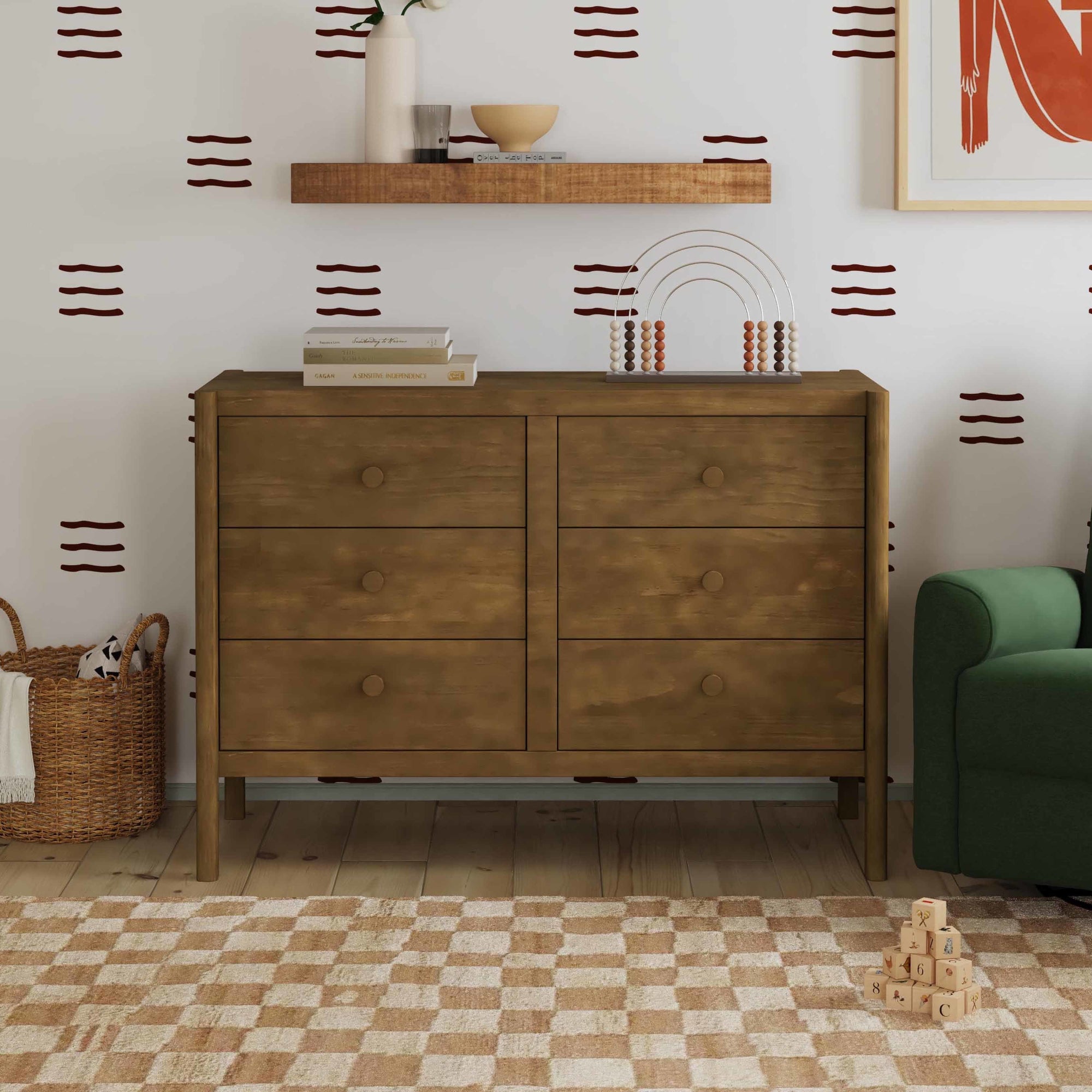 M25126L,DaVinci,Birdie 6-Drawer Dresser in Walnut
