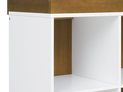 M22511WL,DaVinci,Otto Convertible Changing Table and Cubby Bookcase in White and Walnut