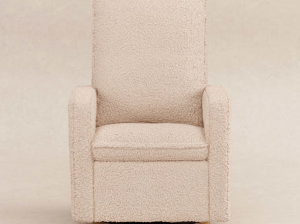 M20987CSGDB,Babyletto,Cali Pillowback Swivel Glider in Chai Shearling w/ Dark Wood Base