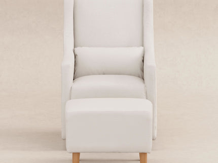 M11287PCMEW,Babyletto,Toco Swivel Glider and Ottoman in Performance Cream Eco-Weave w/Natural Feet