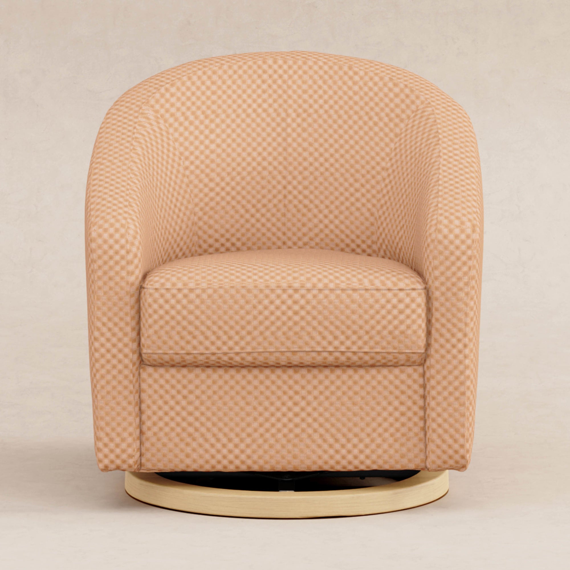 M5887CVCL,Babyletto,Madison Swivel Glider in Canyon Velvet Checker w/ Light Wood Base
