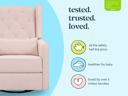 M22487PBPEW,DaVinci,Everly Recliner in Performance Pale Blush Pink Eco-Weave