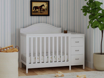 M12881W,DaVinci,Charlie 4-in-1 Convertible Mini Crib & Changer in White