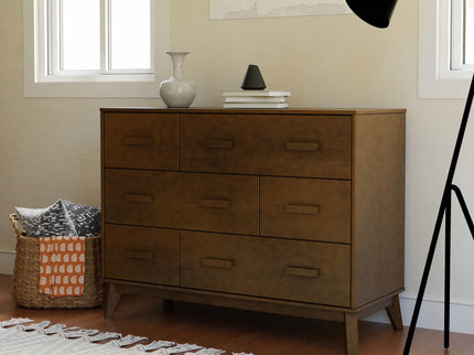 M5826NL,Babyletto,Scoot 6-Drawer Dresser in Natural Walnut