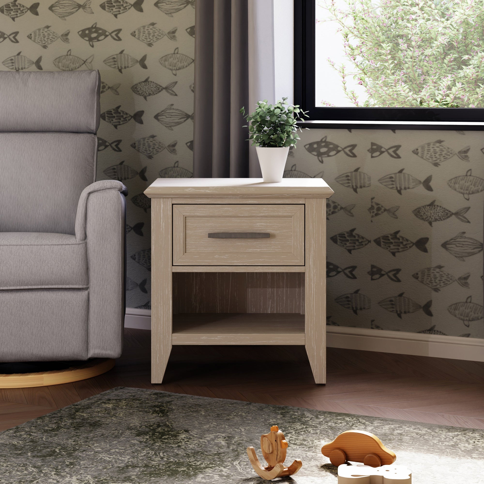 B14460SDB,Monogram by Namesake,Beckett Nightstand in Sandbar