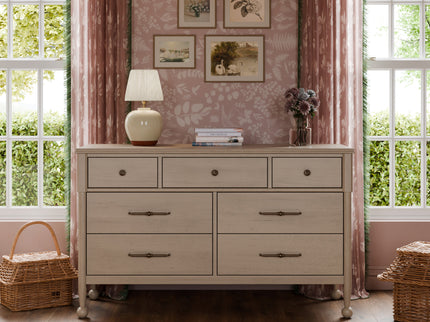 M31416WP,Namesake,Alouette 7-Drawer Assembled Dresser in Washed Pine