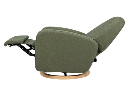 M23188OBLB,Babyletto,Nami Glider Recliner w/ Electronic Control and USB in Olive Boucle w/Light Wood Base