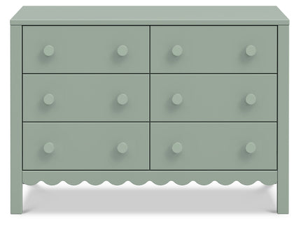 M27826LS,DaVinci,Sammy Scallop 6-Drawer Dresser in Light Sage