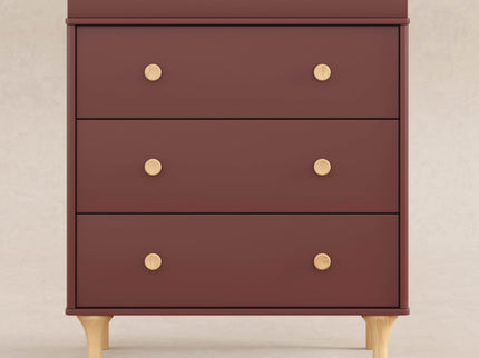 M9023CRN,Babyletto,Lolly 3-Drawer Changer Dresser w/Removable Changing Tray in Crimson/Natural