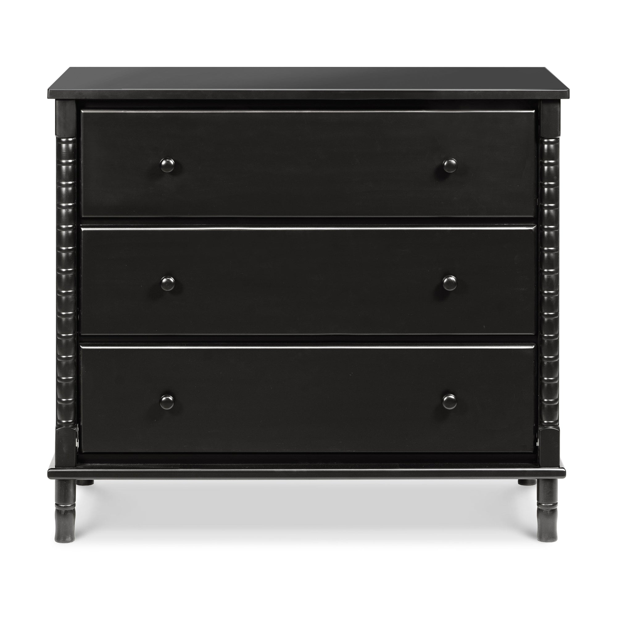 M7323E,DaVinci,Jenny Lind Spindle 3-Drawer Dresser in Ebony Black