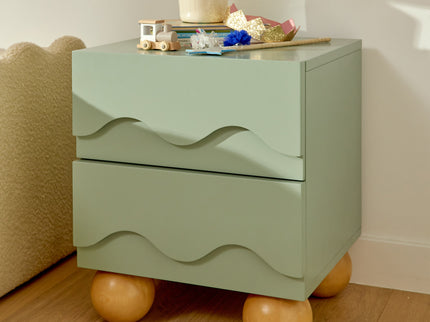 M31160LSHY,Babyletto Kids,Lido Wave Nightstand in Light Sage and Honey