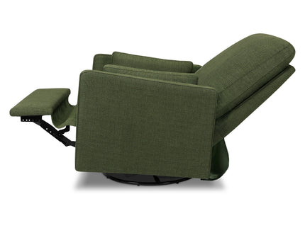 F24687PFGL,Carter's,Ethan Swivel Recliner in Performance Forest Green Linen