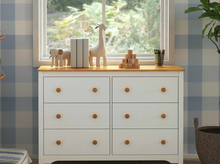M27226RWHY,DaVinci,Shea 6-Drawer Dresser in Warm White and Honey