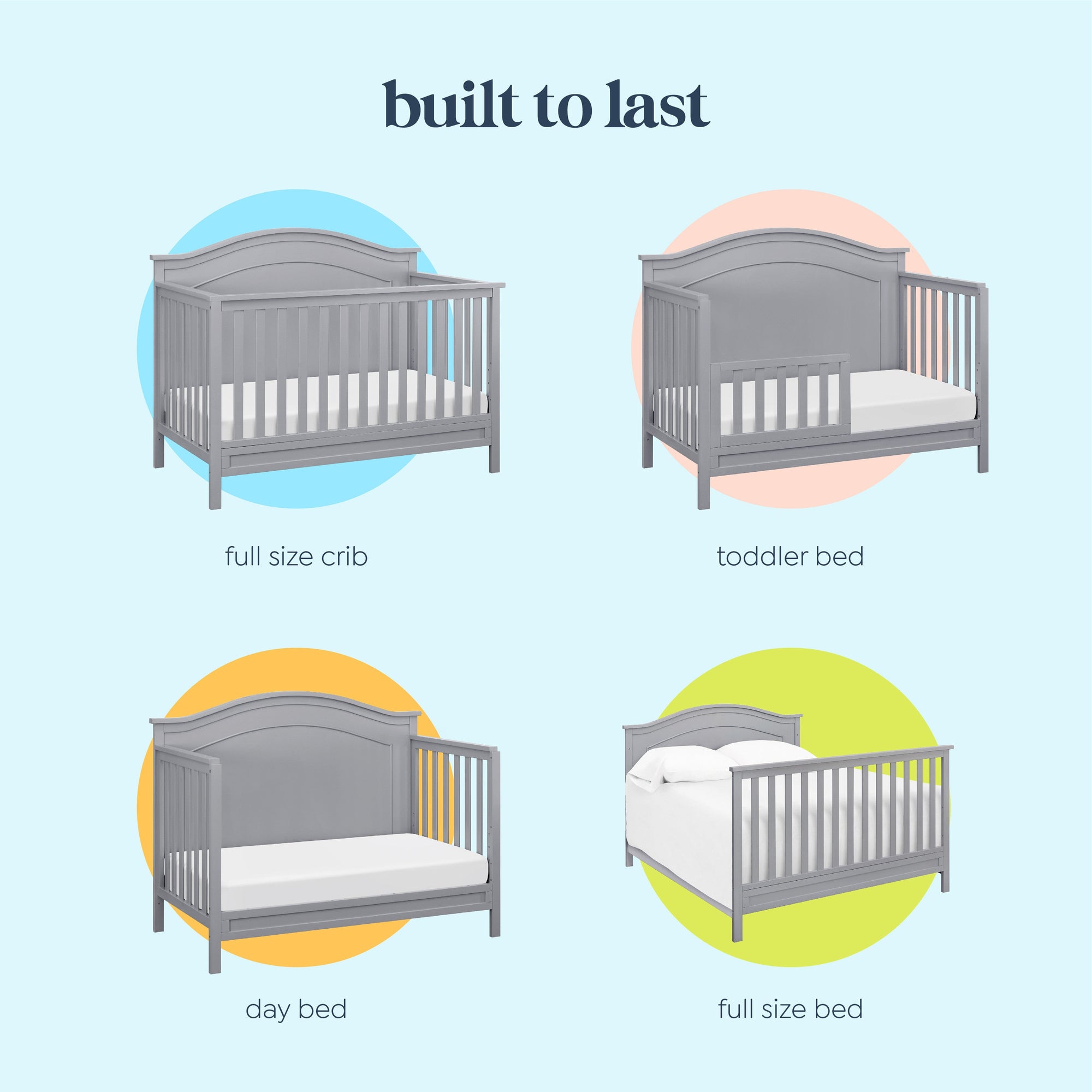 M12801G,DaVinci,Charlie 4-in-1 Convertible Crib in Grey