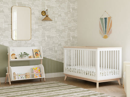 M10611WNX,Babyletto,Tally Storage and Bookshelf in White and Washed Natural Finish