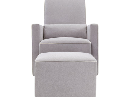 M11687GCM,DaVinci,Olive Glider and Ottoman in Grey Finish w/Cream Piping