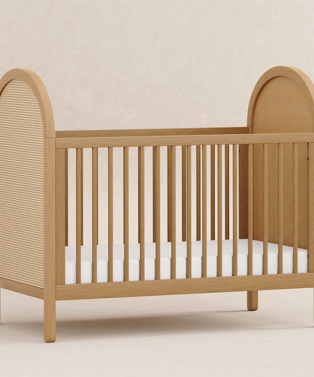 M25601HYNC,Babyletto,Bondi Cane 3-in-1 Convertible Crib w/Toddler Bed Kit in Honey with Natural Cane
