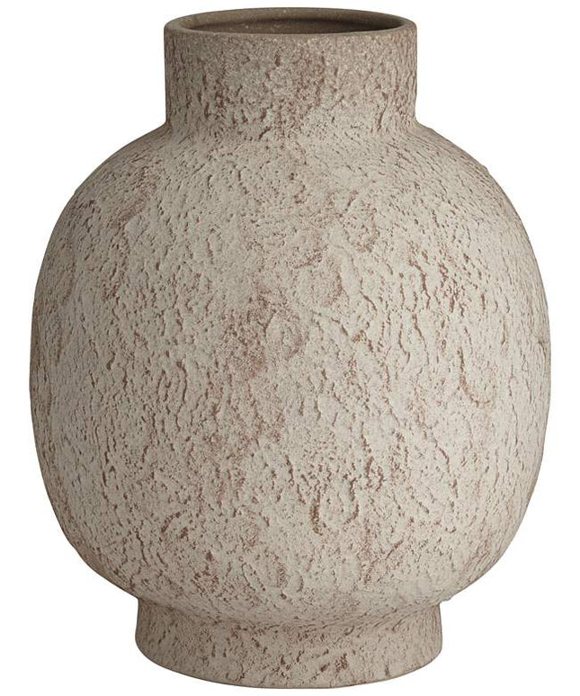 Gavora 9 3/4" High White with Rust Antique Decorative Vase