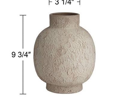 Gavora 9 3/4" High White with Rust Antique Decorative Vase