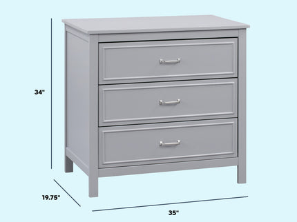 M12823G,DaVinci,Charlie 3-Drawer Dresser in Grey