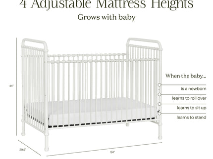 B15501WX,Namesake,Abigail 3-in-1 Convertible Crib in Washed White